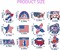 12 Pcs American Flag Diamond Painting Magnets, DIY Magnetic Fridge Décor, Strong Magnetic Diamond Art Stickers for Adults and Home Decoration